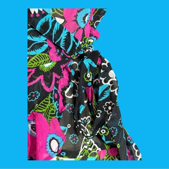 Celia Birtwell for Express 100% Silk Wrap Blouse Size XS - Picture 3 of 7